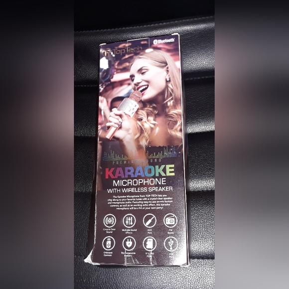top tech Bluetooth karaoke microphone With Wireless Speaker - Picture 3 of 5
